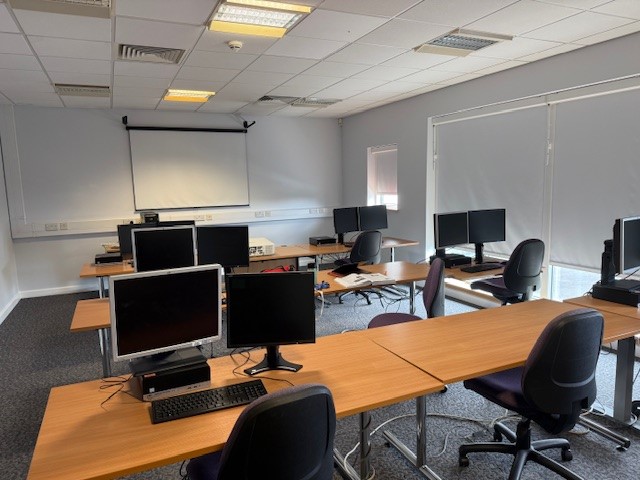 A suite of computer stations